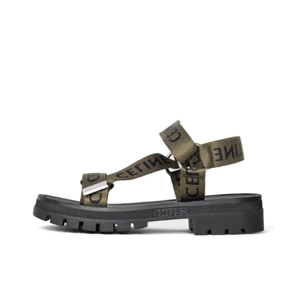 Celine Leo Strappy Sandal Khaki Olive Green Black Size 44 NWB Men’s 11 Designer